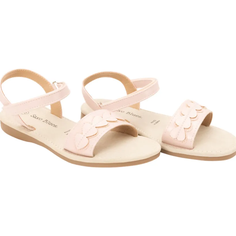 Scandales rose poudré à velcros et patch coeur pour fille