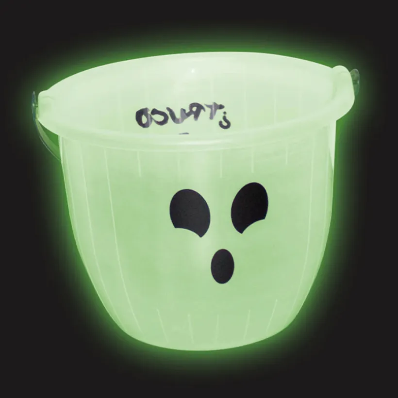 Seau à bonbons Fantôme transparent et fluorescent