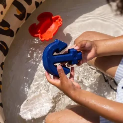 Seau de plage avec pelle et 3 moules en silicone Océan