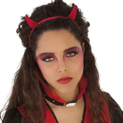 Serre-tête pailleté diablesse rouge