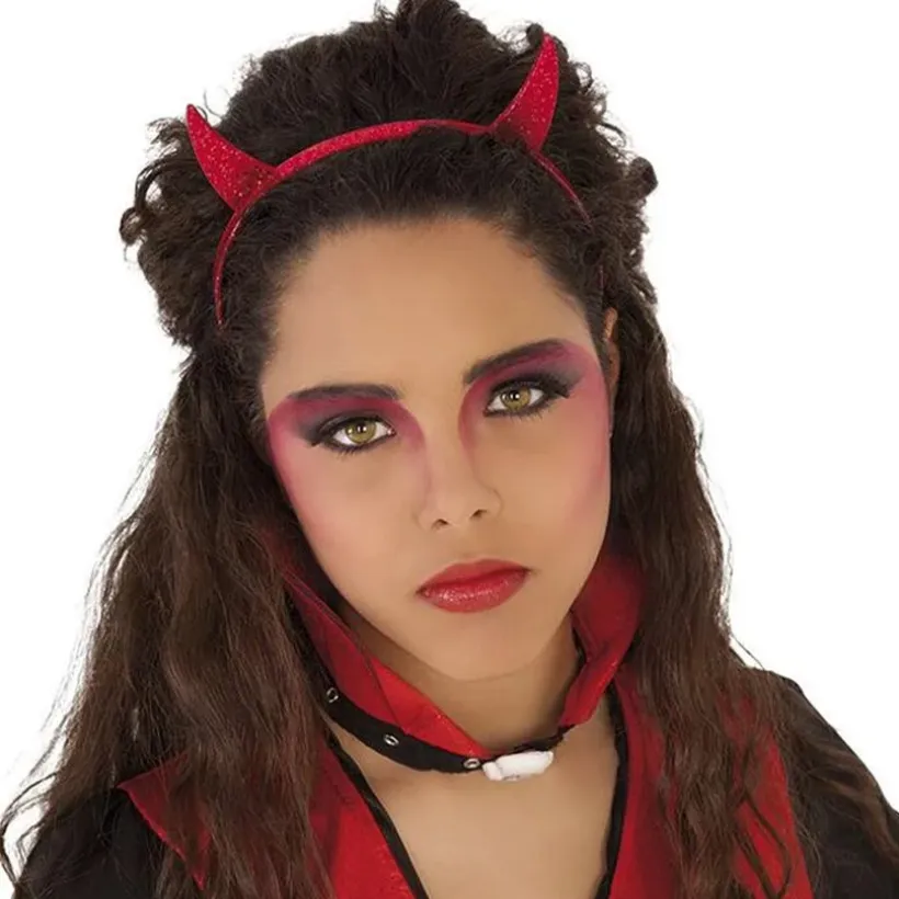 Serre-tête pailleté diablesse rouge