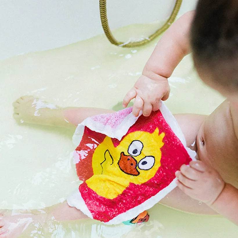 Serviette de bain comprimée 30 x 30 cm canard