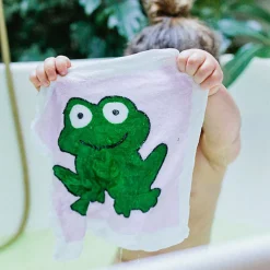 Serviette de bain comprimée 30 x 30 cm grenouille