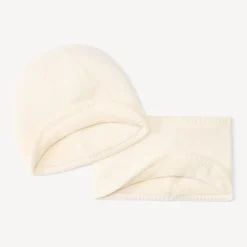 Set bonnet + snood assorties avec broderie pour bébé fille