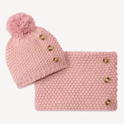Set bonnet + snood en tricot et sherpa pour fille