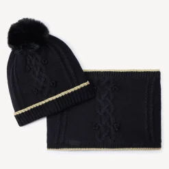 Set bonnet + snood en tricot torsadé pour fille