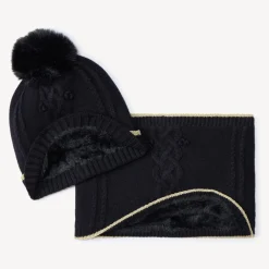 Set bonnet + snood en tricot torsadé pour fille