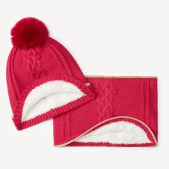 Set bonnet + snood en tricot torsadé pour fille