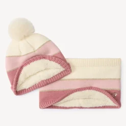 Set bonnet + snood Papillon effet color block pour fille