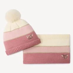Set bonnet + snood Papillon effet color block pour fille