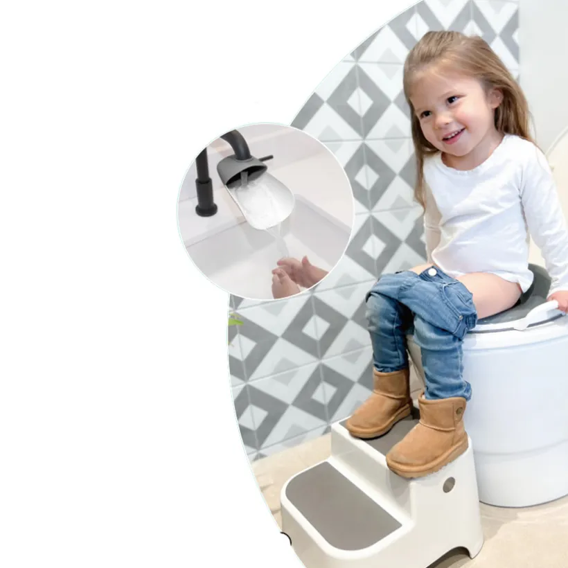 Set d'apprentissage de la propreté 3 en 1 blanc/gris