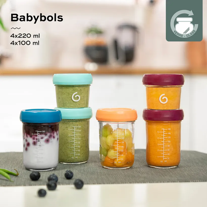 Set de 8 Babybols en verre 100ml et 220ml + recettes
