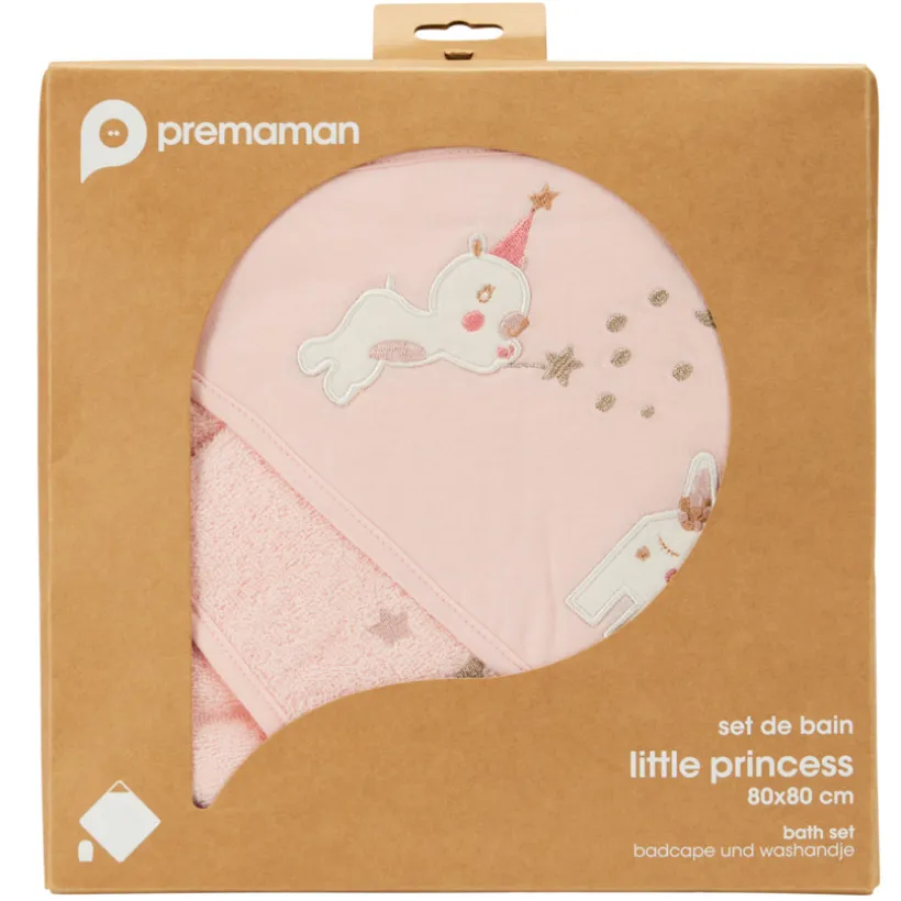 Set de bain cape + gant de toilette Little Princess