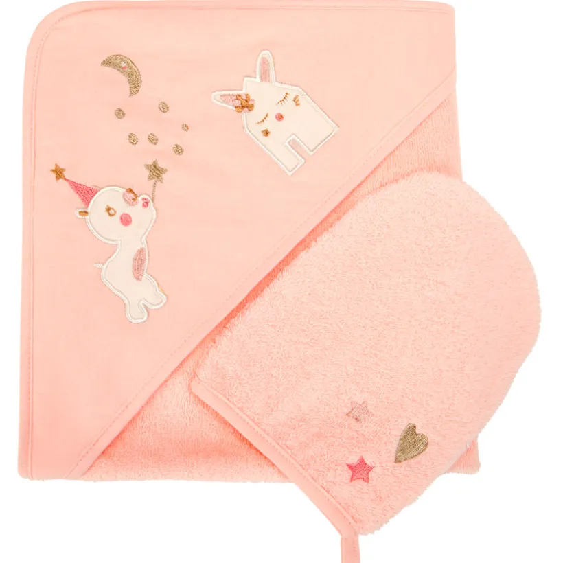 Set de bain cape + gant de toilette Little Princess