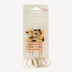 Set de 4 barrettes + 10 élastiques fantaisie pour fille
