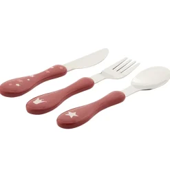 Set de 3 couverts en métal 2ème âge Yummix rose