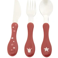 Set de 3 couverts en métal 2ème âge Yummix rose