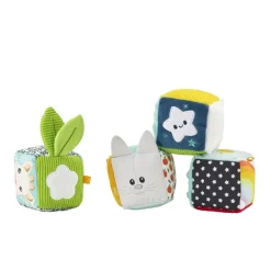 Set de 4 cubes multi-activités en tissu