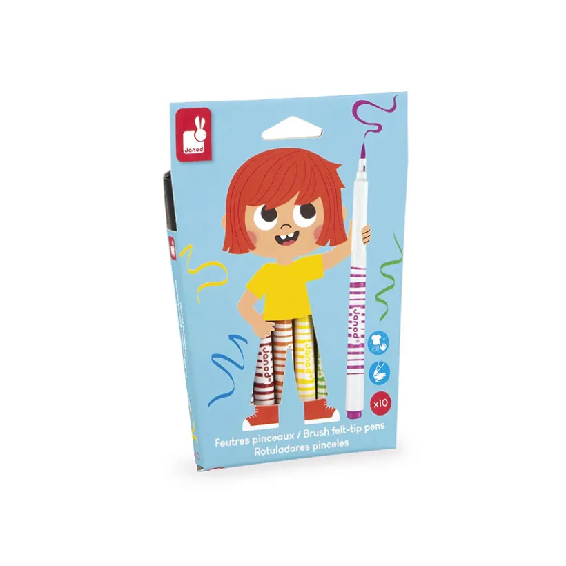 Set de feutres pinceaux pour coloriage x10