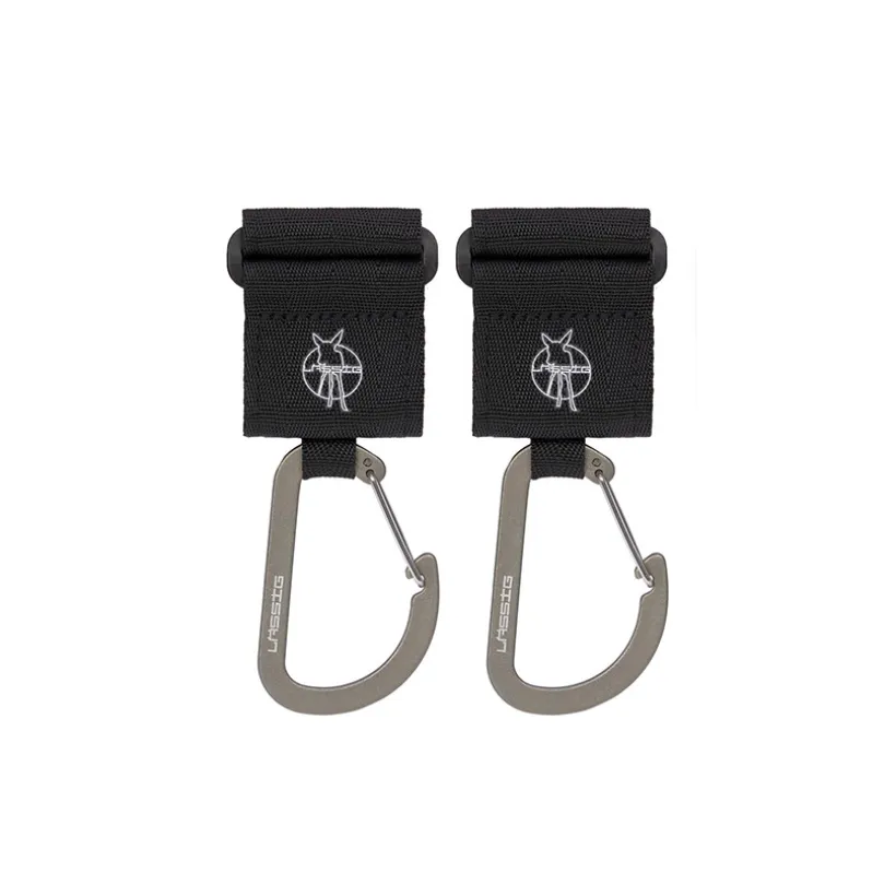 Set de 2 mousquetons pour poussette - Noir