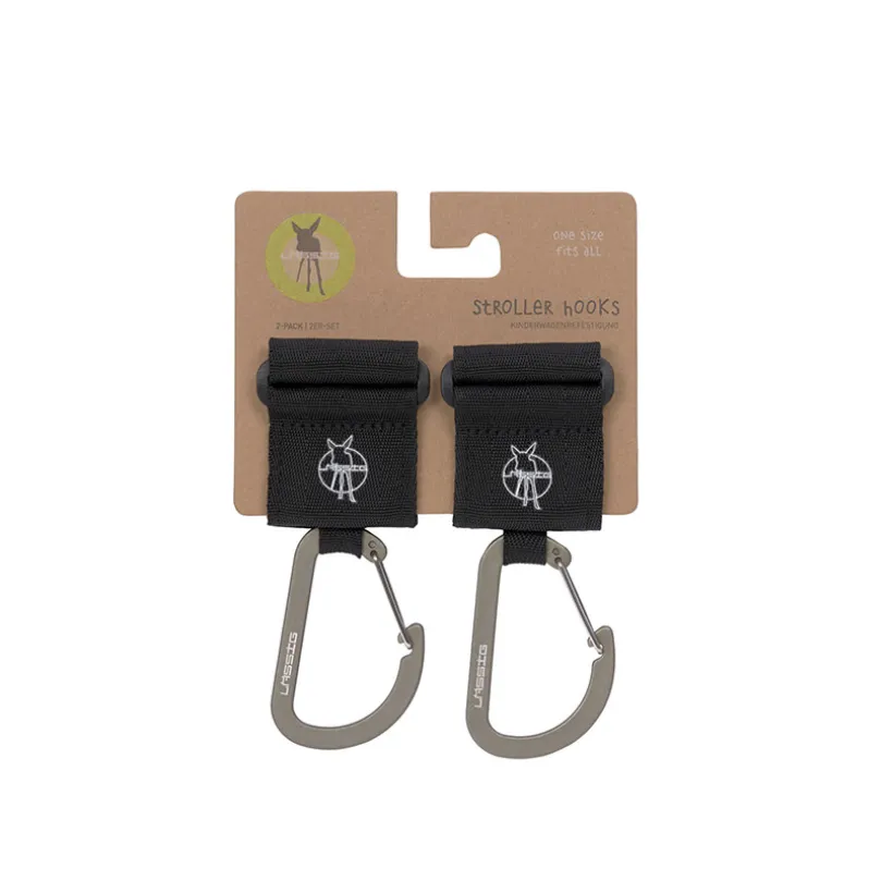 Set de 2 mousquetons pour poussette - Noir