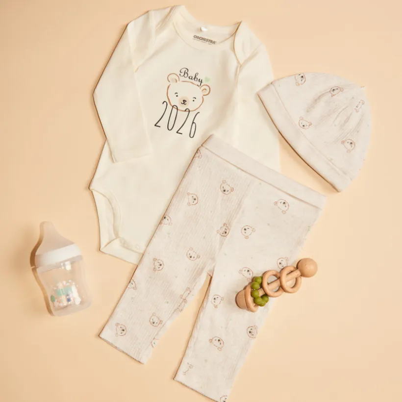 Set de naissance 3 pièces Baby 2026 pour bébé