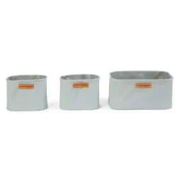 Set de 3 paniers de rangement à suspendre - Gris Clair