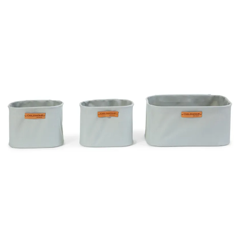 Set de 3 paniers de rangement à suspendre - Gris Clair