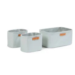 Set de 3 paniers de rangement à suspendre - Gris Clair