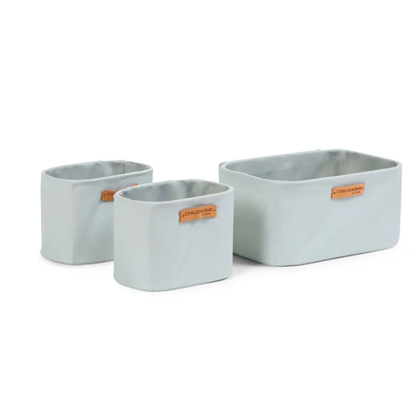 Set de 3 paniers de rangement à suspendre - Gris Clair