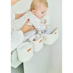 Set de 3 paniers rangement à suspendre Teddy Ecru