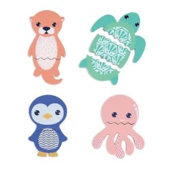 Set de 4 puzzles de bain interchangeables en mousse Animaux marins