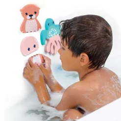 Set de 4 puzzles de bain interchangeables en mousse Animaux marins