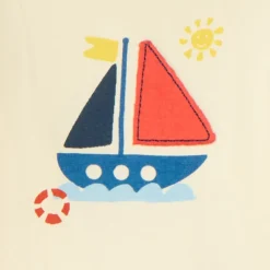 Set de pyjama 2 pièces broderie bateau pour bébé garçon (avec finitions différentes selon l'âge)