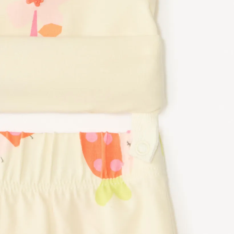 Set de pyjama 2 pièces t-shirt + short imprimé coccinelle pour bébé fille
