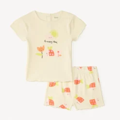 Set de pyjama 2 pièces t-shirt + short imprimé coccinelle pour bébé fille