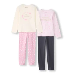 Set de 2 pyjamas longs fantaisie en jersey pour fille