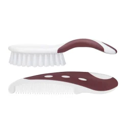 Set d'une brosse et d'un peigne - Marron ou vert d'eau