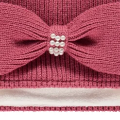 Set en tricot bonnet + snood à strass pour fille