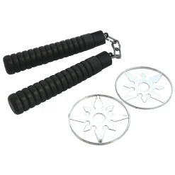 Set jouets nunchaku et étoiles ninja factices
