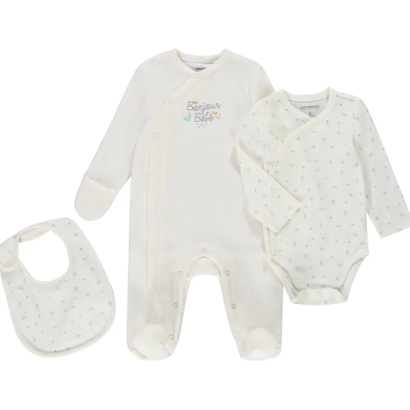 Set naissance 3 pièces "Bonjour Bébé" pour bébé