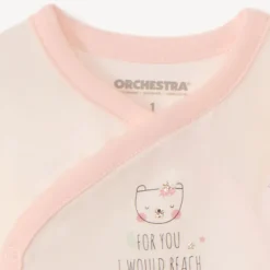 Set naissance 3 pièces motifs ours/lune pour bébé fille