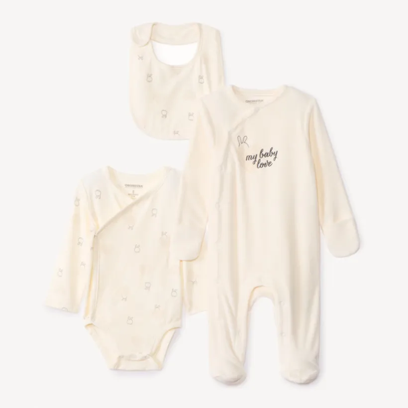 Set naissance 3 pièces "My baby love" pour bébé