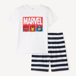 Set 2 pièces de pyjama t-shirt + short Héros Marvel pour garçon