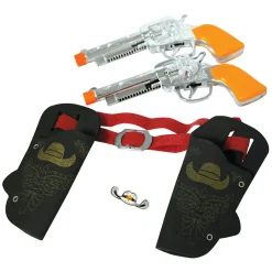 Set pistolets de cowboy factices et ceinture étuis