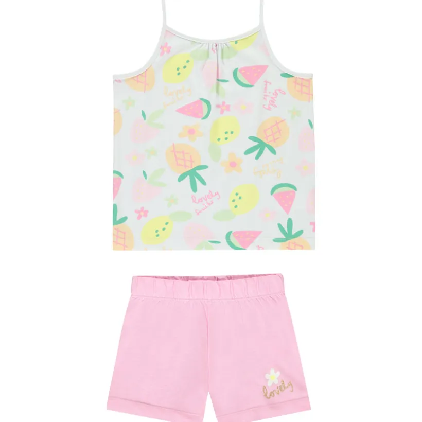 Set pyjama court en jersey imprimé fruits pour fille