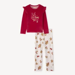 Set pyjama de Noël en velours pour fille