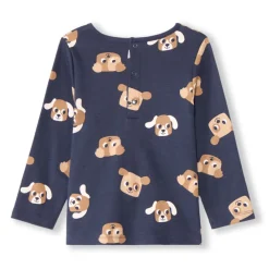 Set pyjama en interlock imprimé chiens pour bébé garçon avec finitions différentes selon l'âge