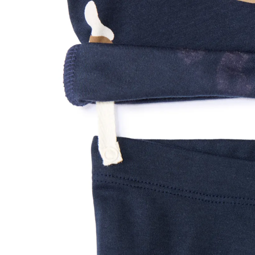 Set pyjama en interlock imprimé chiens pour bébé garçon avec finitions différentes selon l'âge
