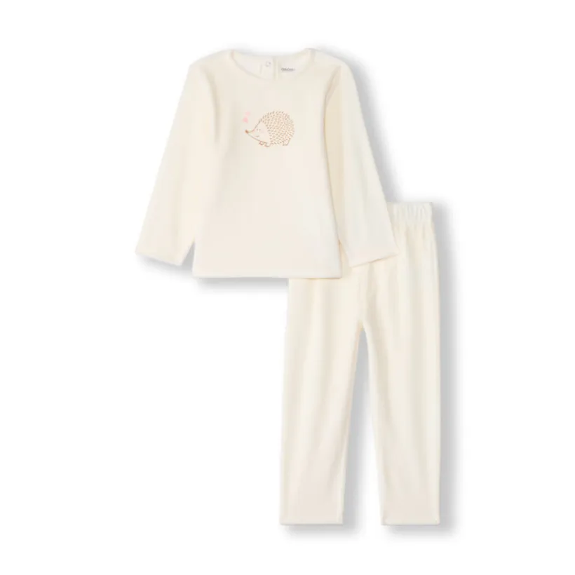 Set pyjama en velours print fantaisie pour bébé fille